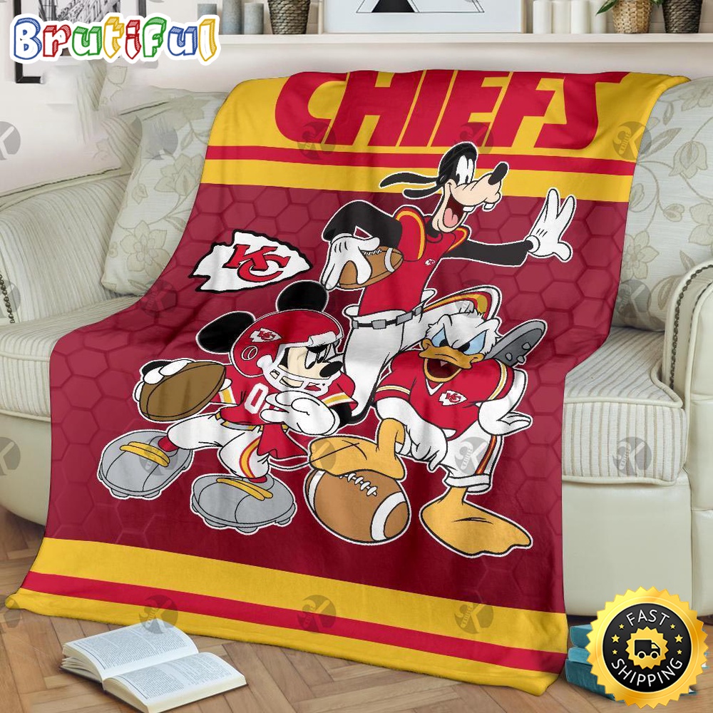 NFL Kansas City Chiefs Blanket Mickey Mouse Blanket