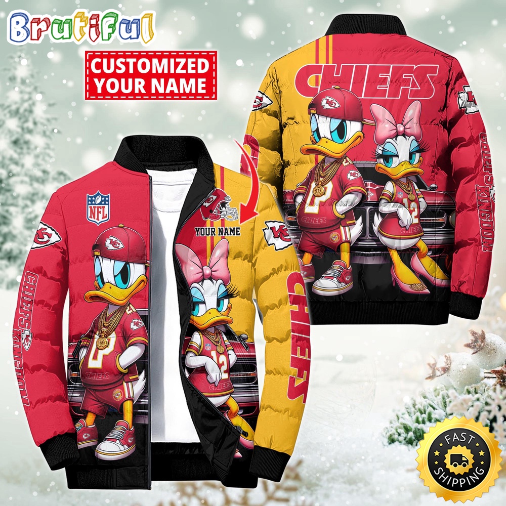 NFL Kansas City Chiefs Puffer Jacket Donald Duck Custom Jacket