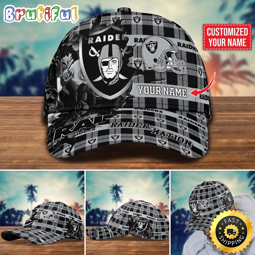 NFL Las Vegas Raiders Baseball Cap Flower Trending Custom Cap