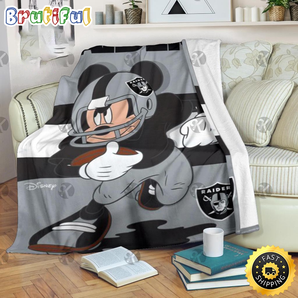 NFL Las Vegas Raiders Blanket Mickey Mouse Blanket For Fan