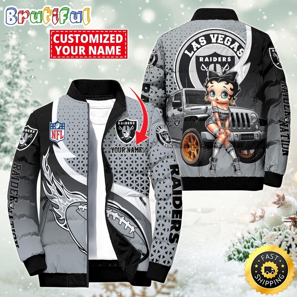 NFL Las Vegas Raiders Puffer Jacket Betty Boop Custom Jacket
