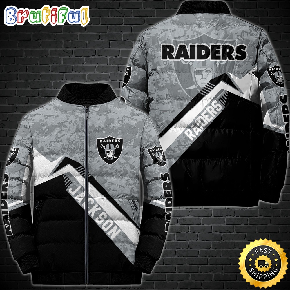 NFL Las Vegas Raiders Puffer Jacket Customized Sport Down Jacket