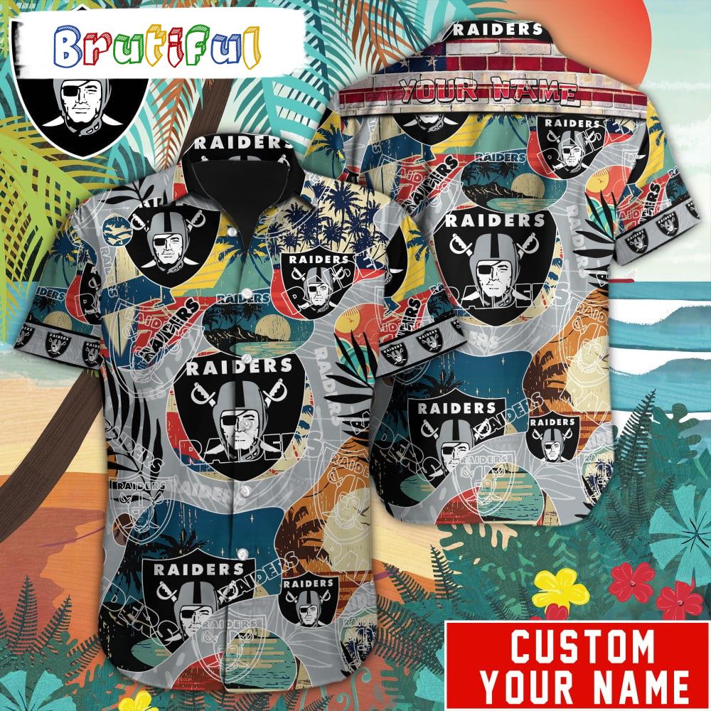 NFL Las Vegas Raiders Retro Hawaiian Shirt Special Vintage Style Hawaiian Button Shirt