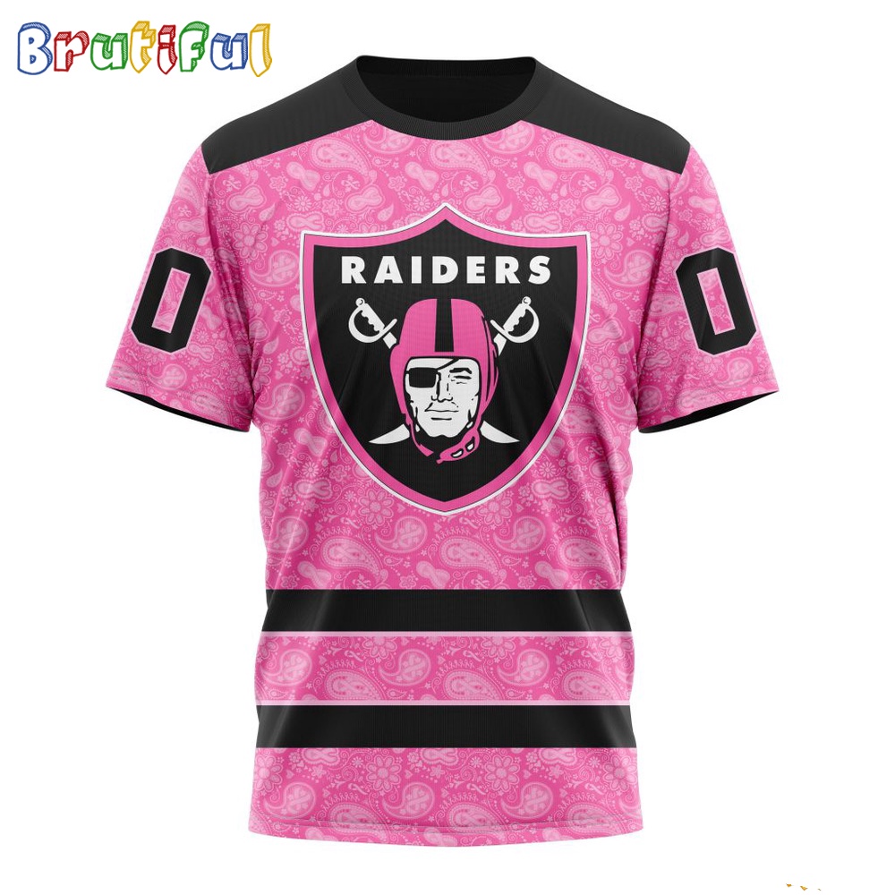 NFL Las Vegas Raiders T-Shirt Special Pink T-Shirt Design Fight Breast Cancer