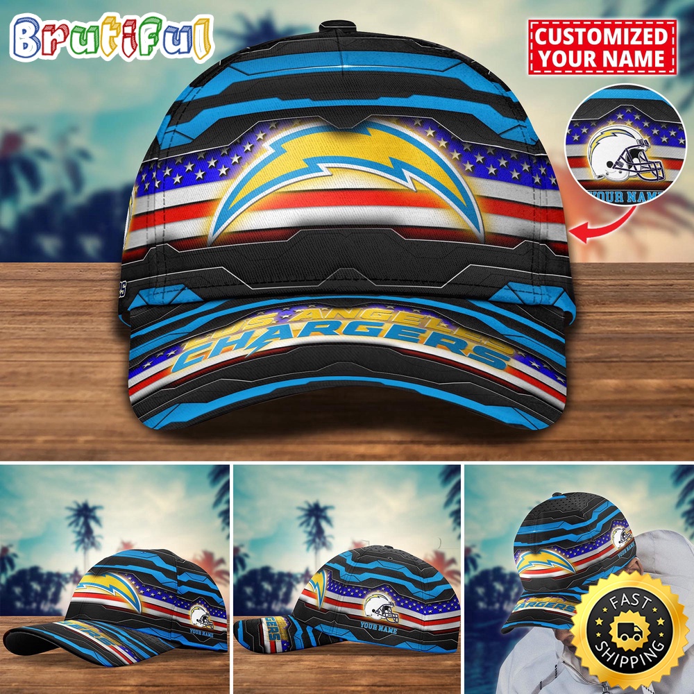 NFL Los Angeles Chargers Baseball Cap Flag Custom Name Cap