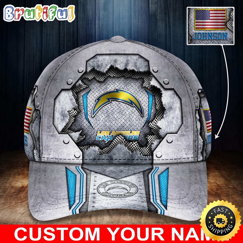 NFL Los Angeles Chargers Baseball Cap Silver Metalic Pattern Cap