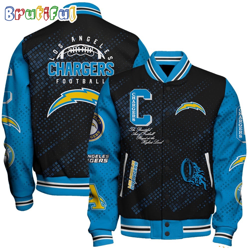 NFL Los Angeles Chargers Baseball Jacket Print Logo Team Football Jacket