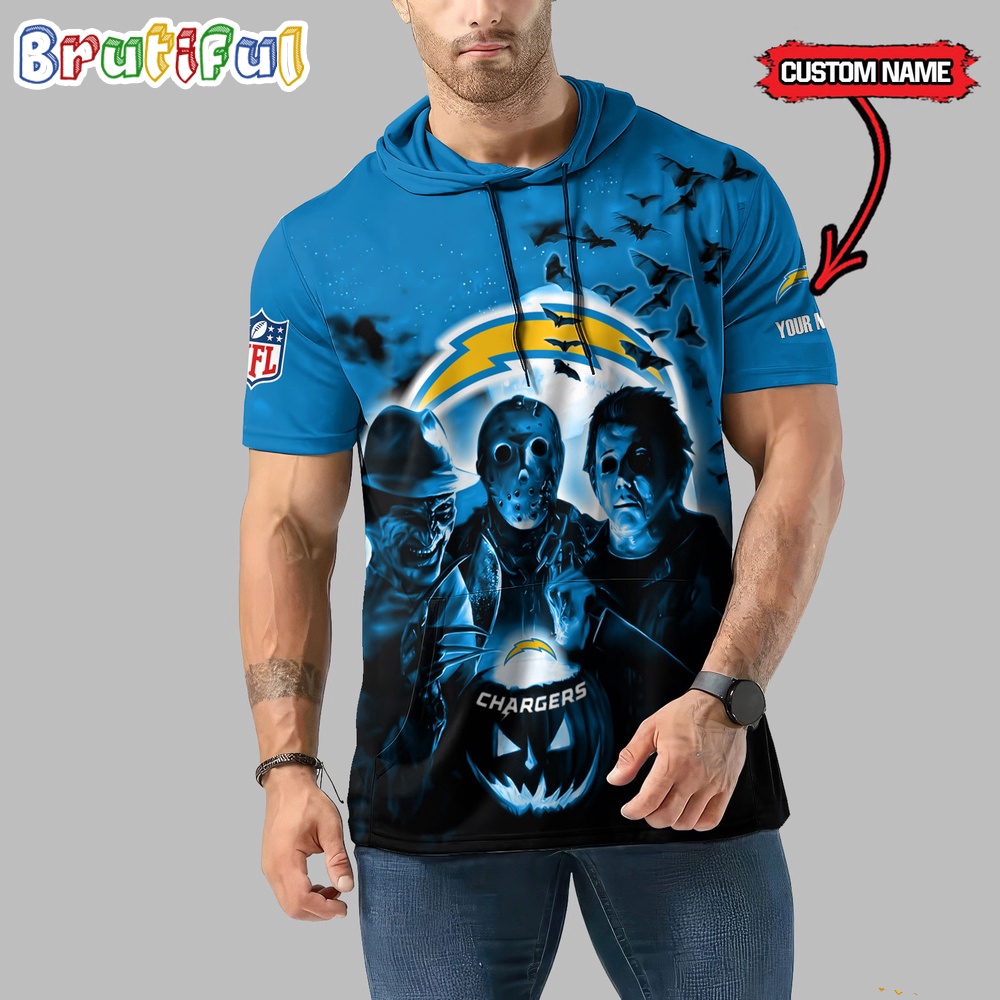 NFL Los Angeles Chargers Horror Characters Essential Halloween Sleeveless Hoodie