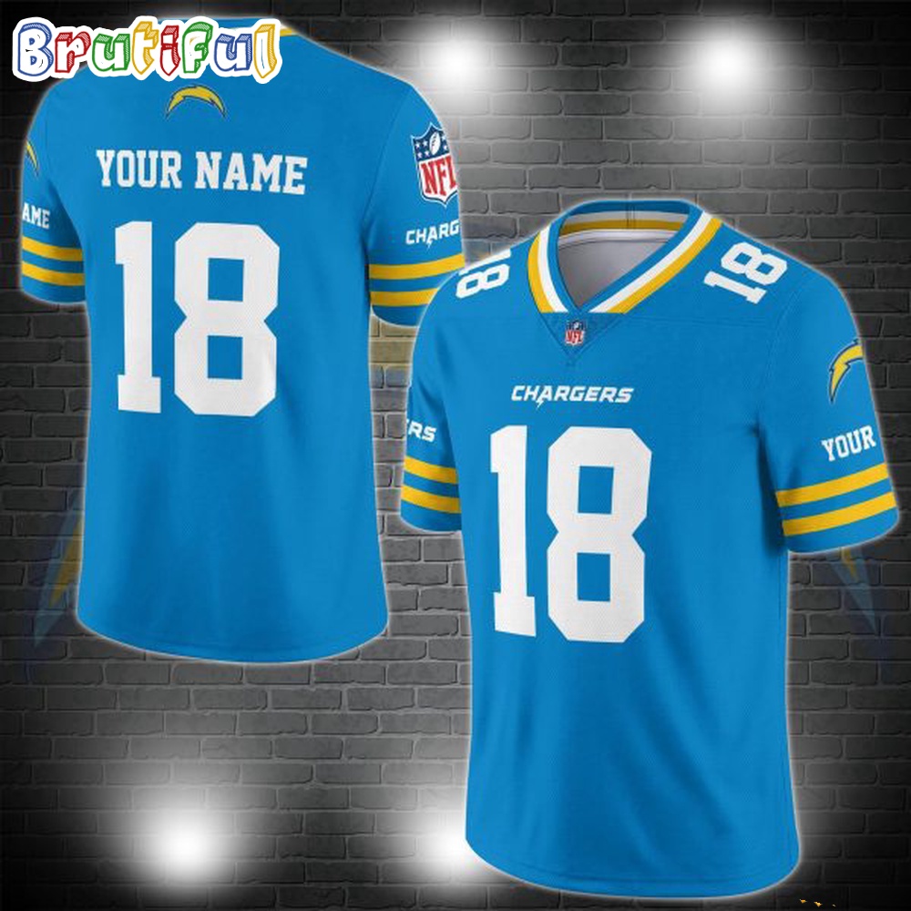 NFL Los Angeles Chargers Logo Team Custom Football Jersey, Football Jersey Shirt