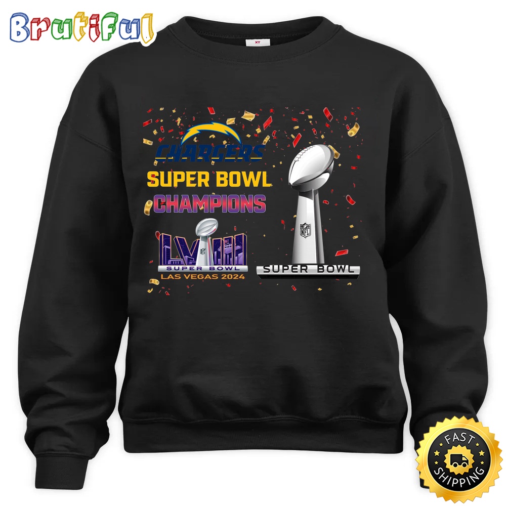 NFL Los Angeles Chargers Sweatshirt Super Bowl LVIII 2024 Las Vegas Champions Unisex Sweatshirt