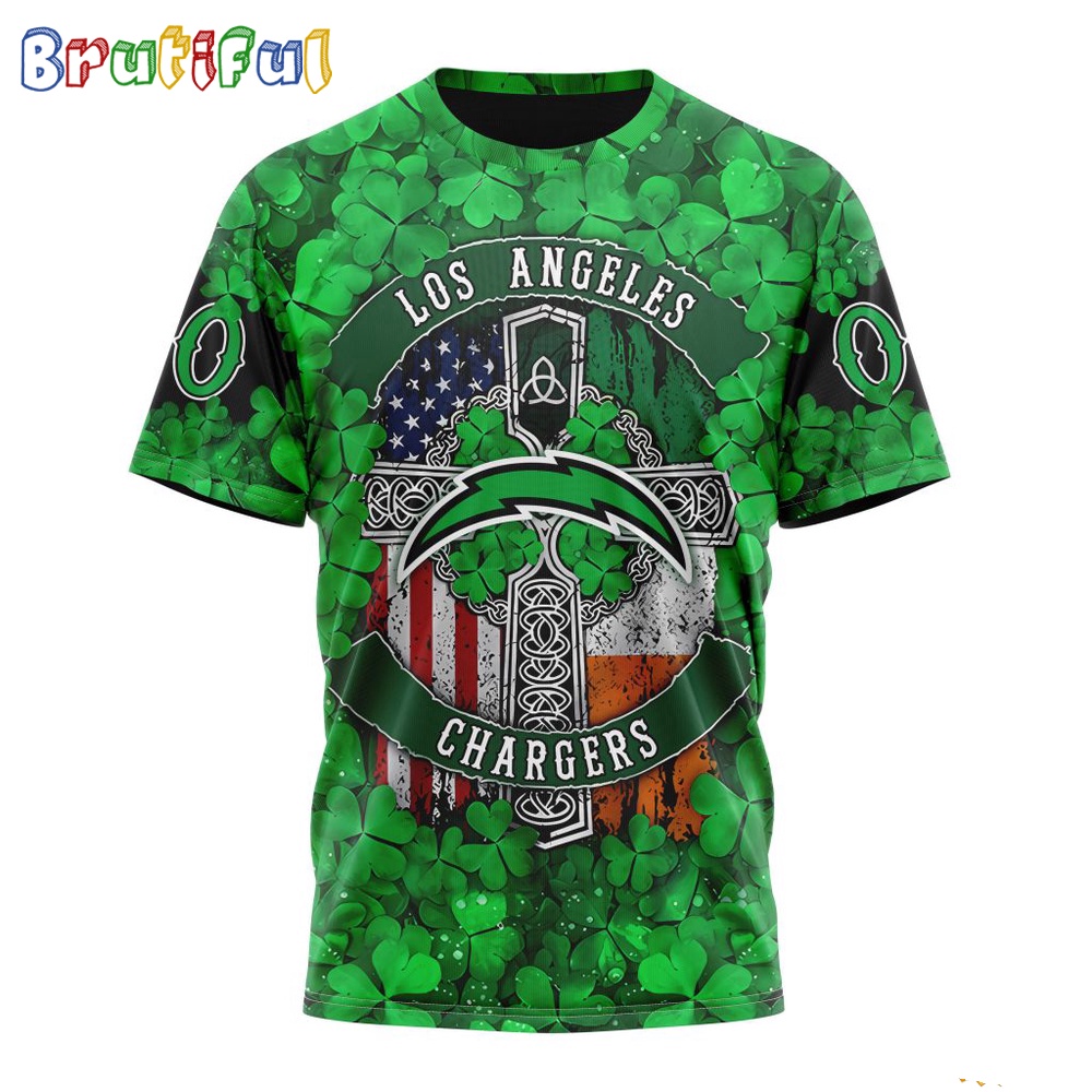 NFL Los Angeles Chargers T-Shirt Special Design 3D T-Shirt St Patrick Day