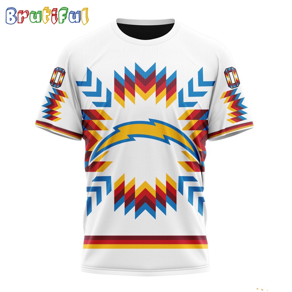 NFL Los Angeles Chargers T-Shirt Special Design With Native Pattern