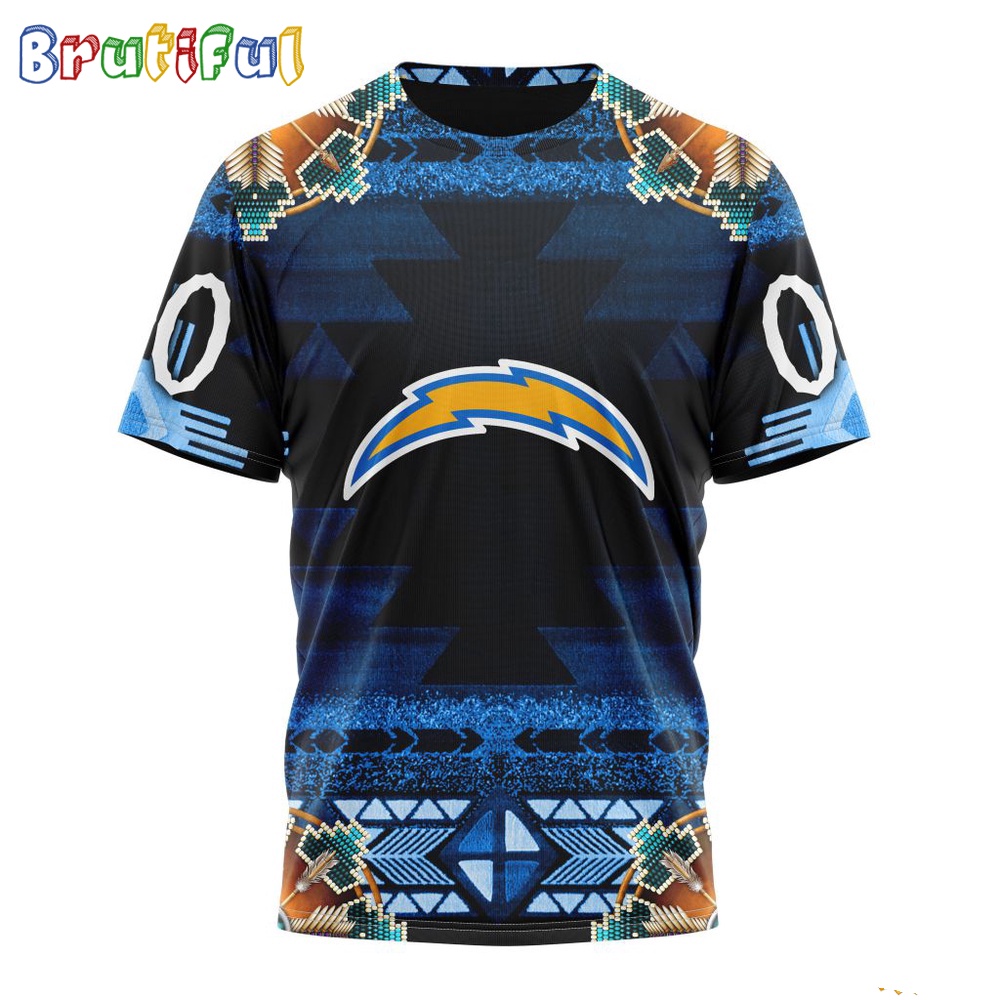 NFL Los Angeles Chargers T-Shirt Special Native Costume Design T-Shirt