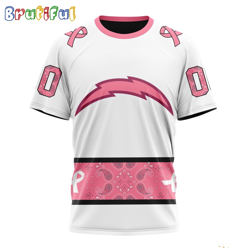 NFL Los Angeles Chargers T-Shirt Special Pink Design Fight Breast Cancer