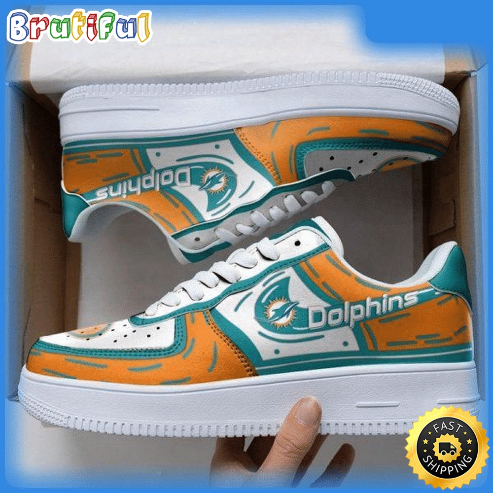 NFL Miami Dolphins Air Force 1 Shoes Sneaker Trending For Fans