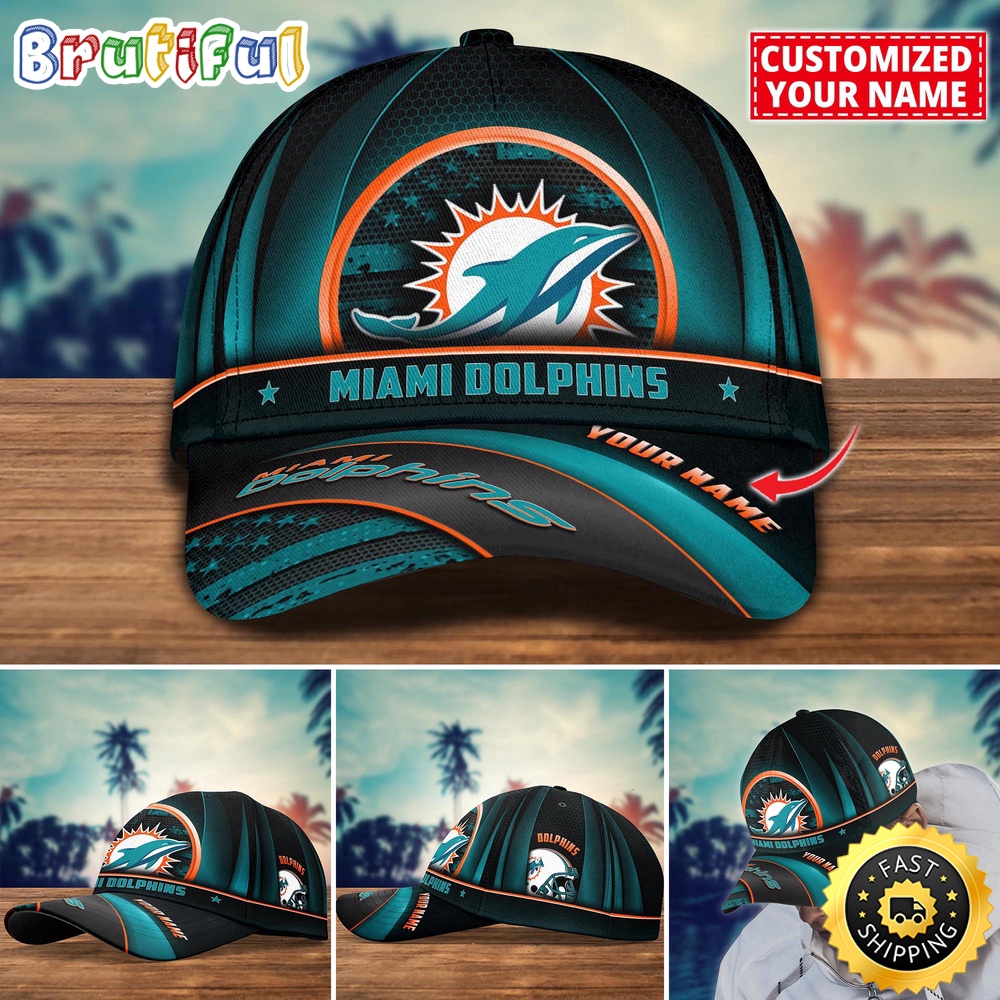 NFL Miami Dolphins Baseball Cap Custom Football Cap For Fans