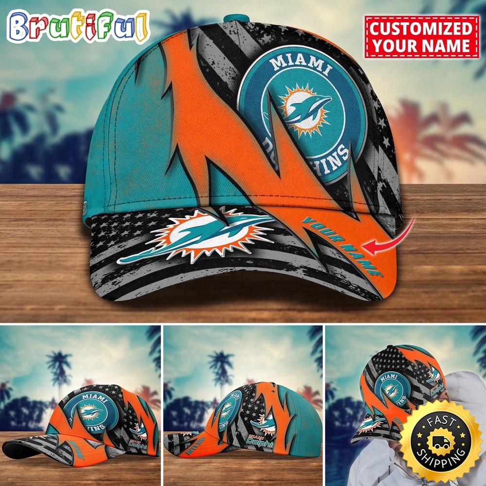 NFL Miami Dolphins Baseball Cap Custom Football Hat For Fans