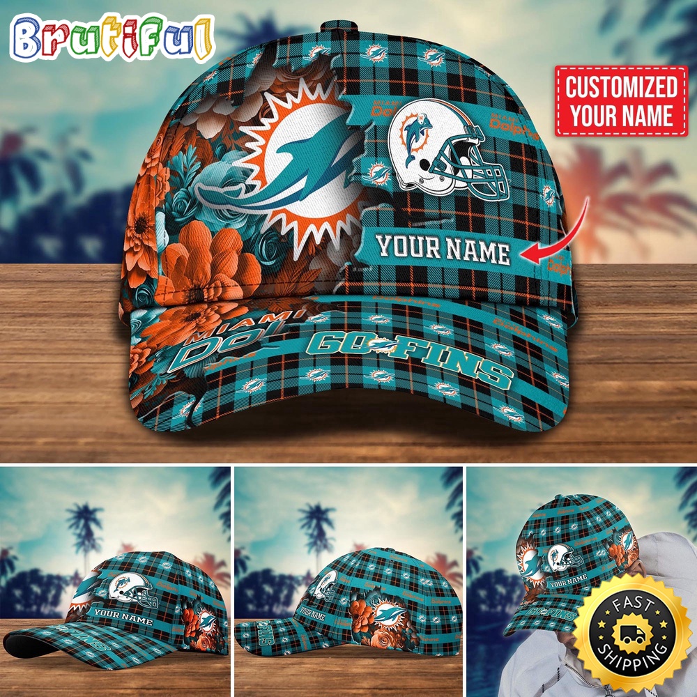 NFL Miami Dolphins Baseball Cap Flower Trending Custom Cap
