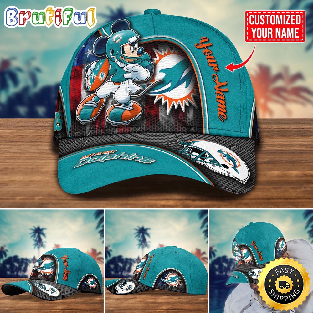 NFL Miami Dolphins Baseball Cap Mickey Cap Trending Custom Cap