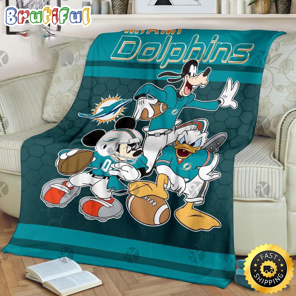 NFL Miami Dolphins Blanket Mickey Mouse Blanket