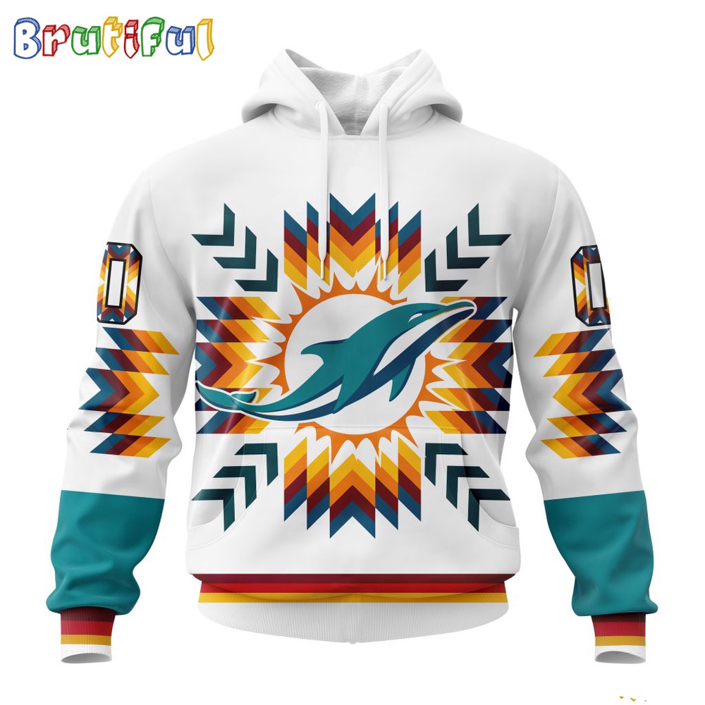 NFL Miami Dolphins Hoodie Special Design With Native Pattern