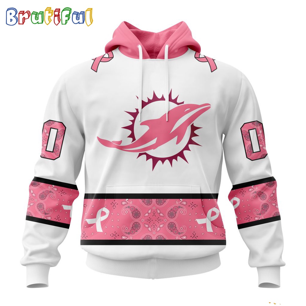 NFL Miami Dolphins Hoodie Special Pink Design Fight Breast Cancer
