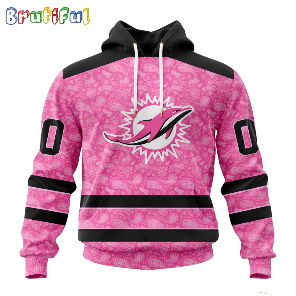 NFL Miami Dolphins Hoodie Special Pink Hoodie Design Fight Breast Cancer