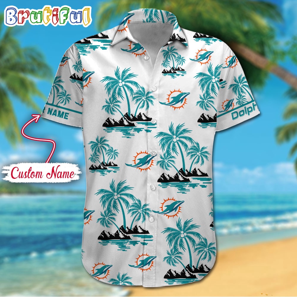 NFL Miami Dolphins Palm Tree Tropical Summer Hawaiian Shirt