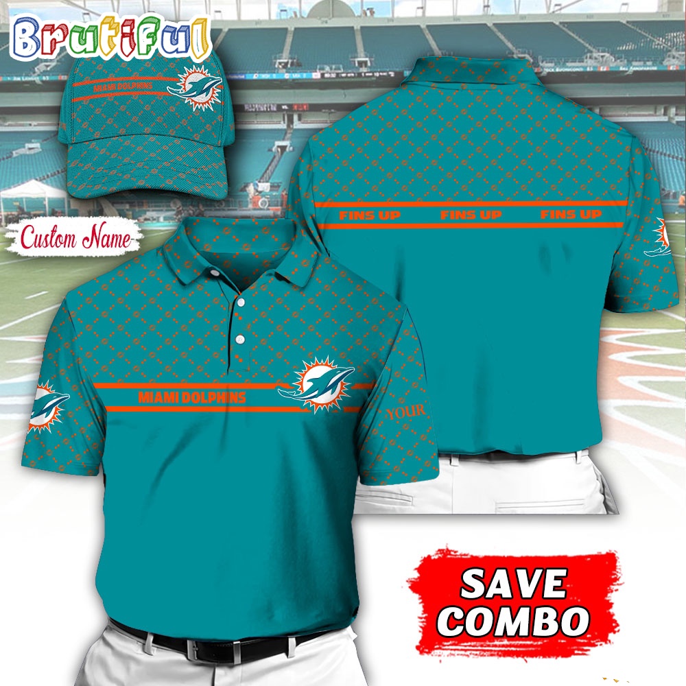 NFL Miami Dolphins Polo Shirt, Custom Football Polo Shirt And Cap
