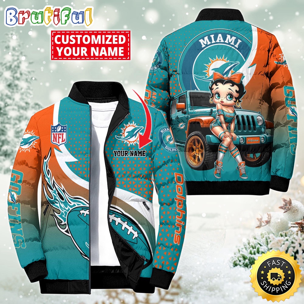 NFL Miami Dolphins Puffer Jacket Betty Boop Custom Jacket