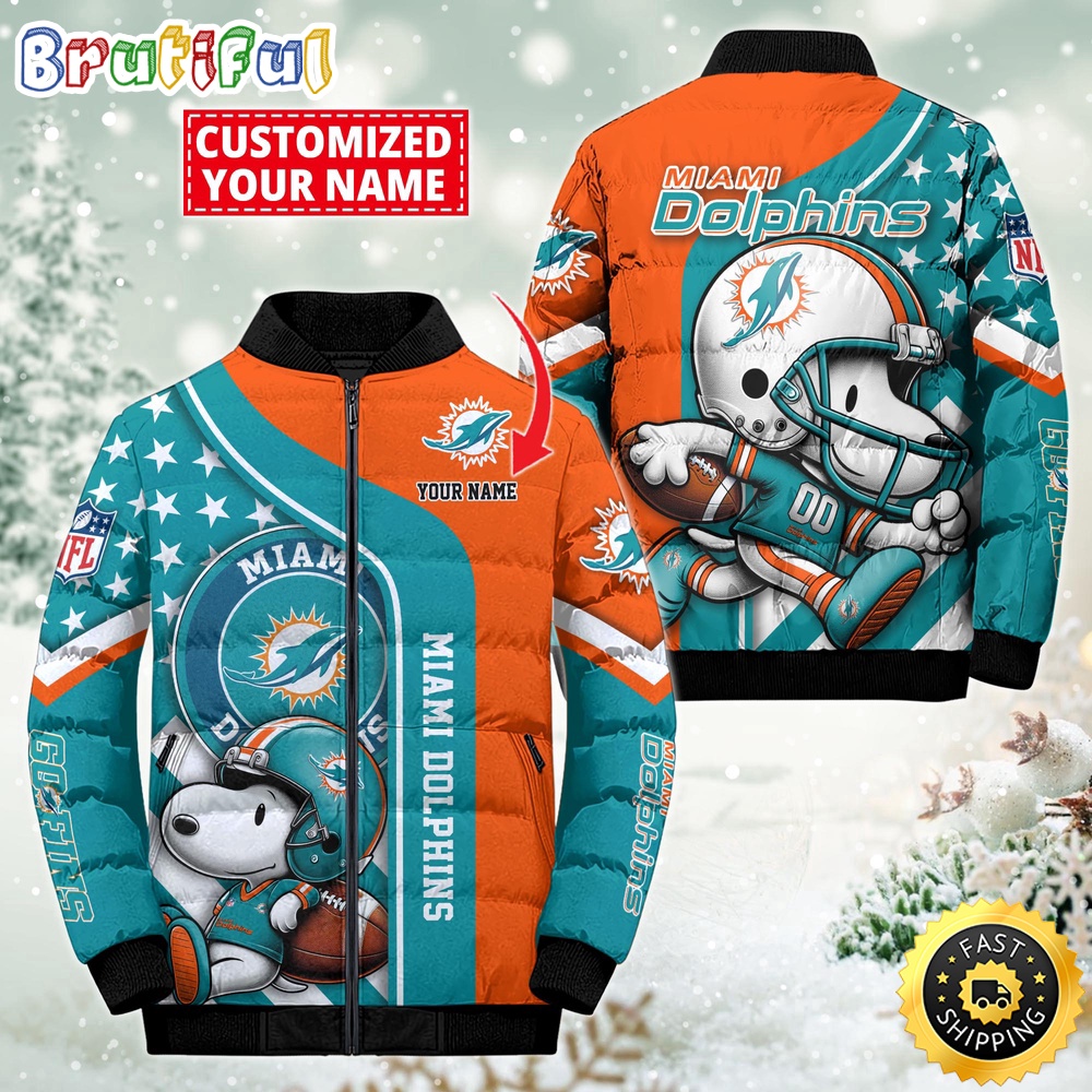 NFL Miami Dolphins Puffer Jacket Snooby Customized Jacket