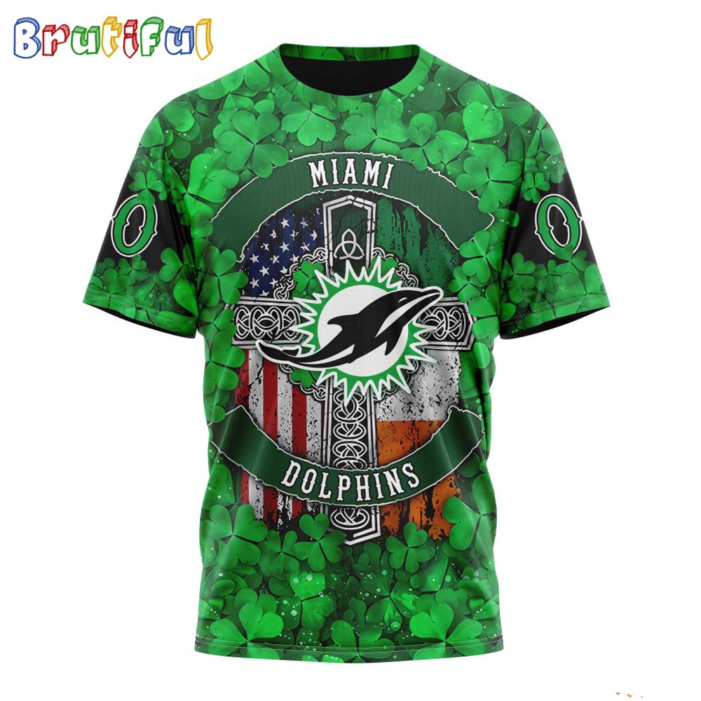 NFL Miami Dolphins T-Shirt Special Design 3D T-Shirt St Patrick Day