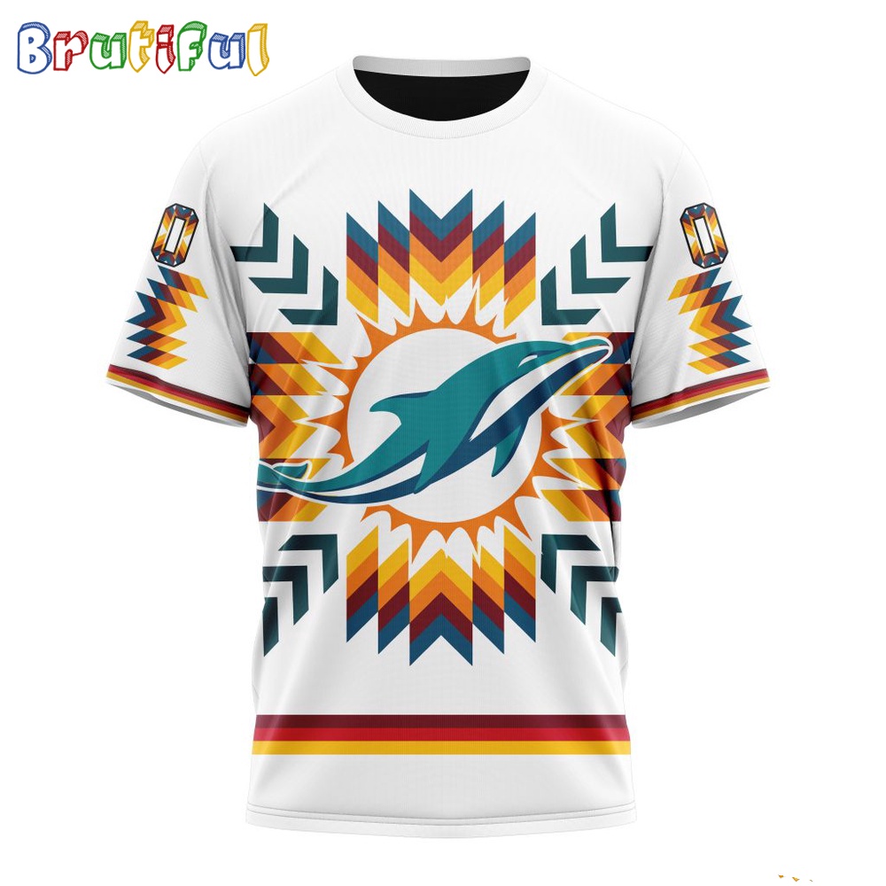 NFL Miami Dolphins T-Shirt Special Design With Native Pattern