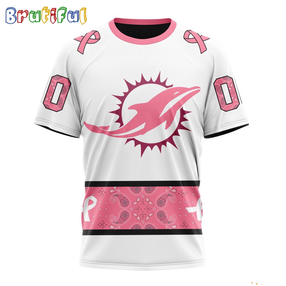 NFL Miami Dolphins T-Shirt Special Pink Design Fight Breast Cancer