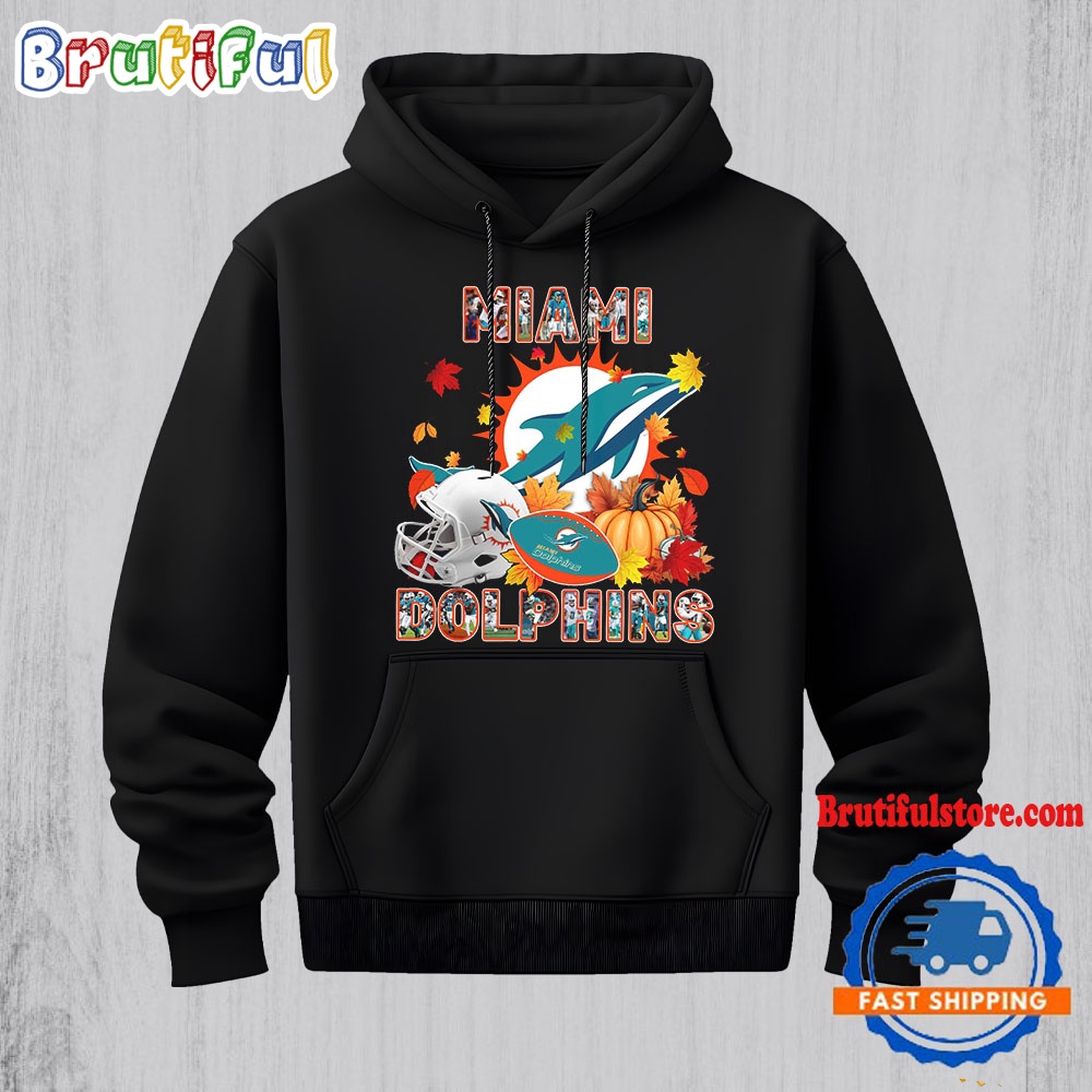 NFL Miami Dolphins Team Player Graphics Autumn Hoodie Shirt