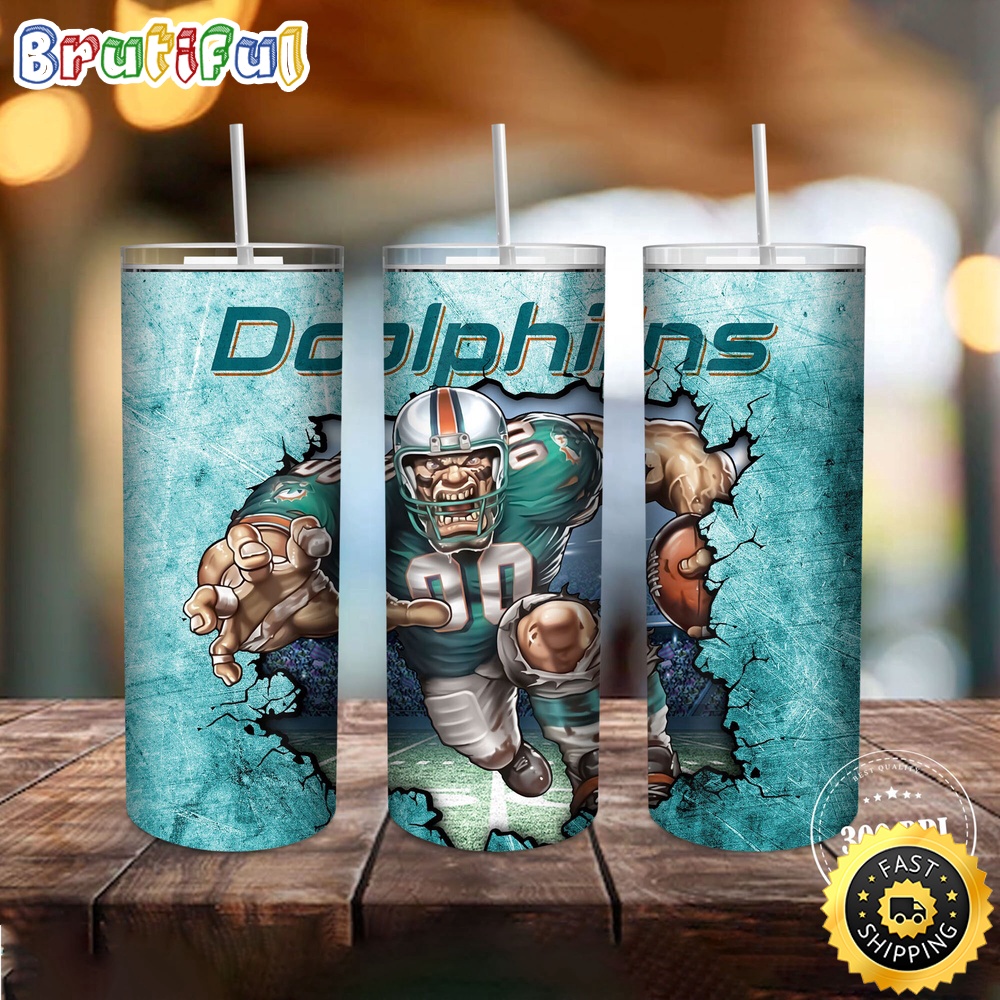 NFL Miami Dolphins Tumbler Mascot Skinny Tumbler