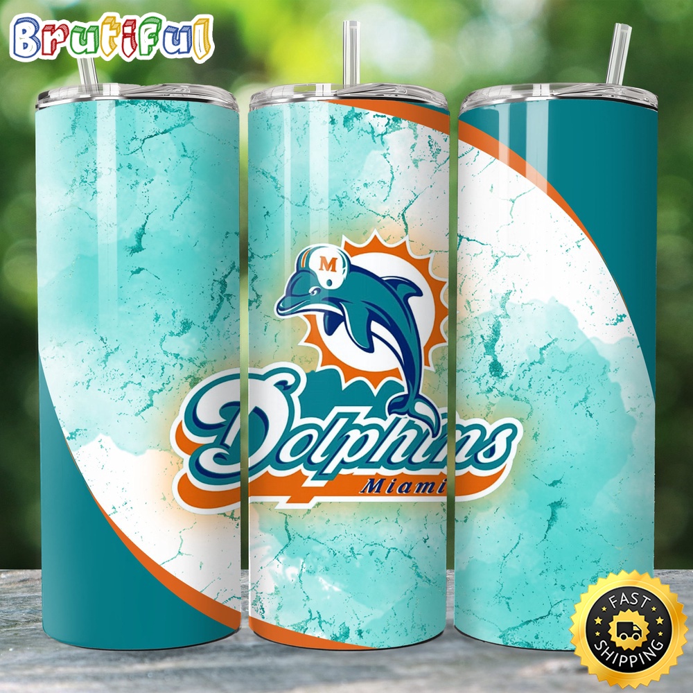 NFL Miami Dolphins Tumbler Skinny Sleek Travel Tumbler