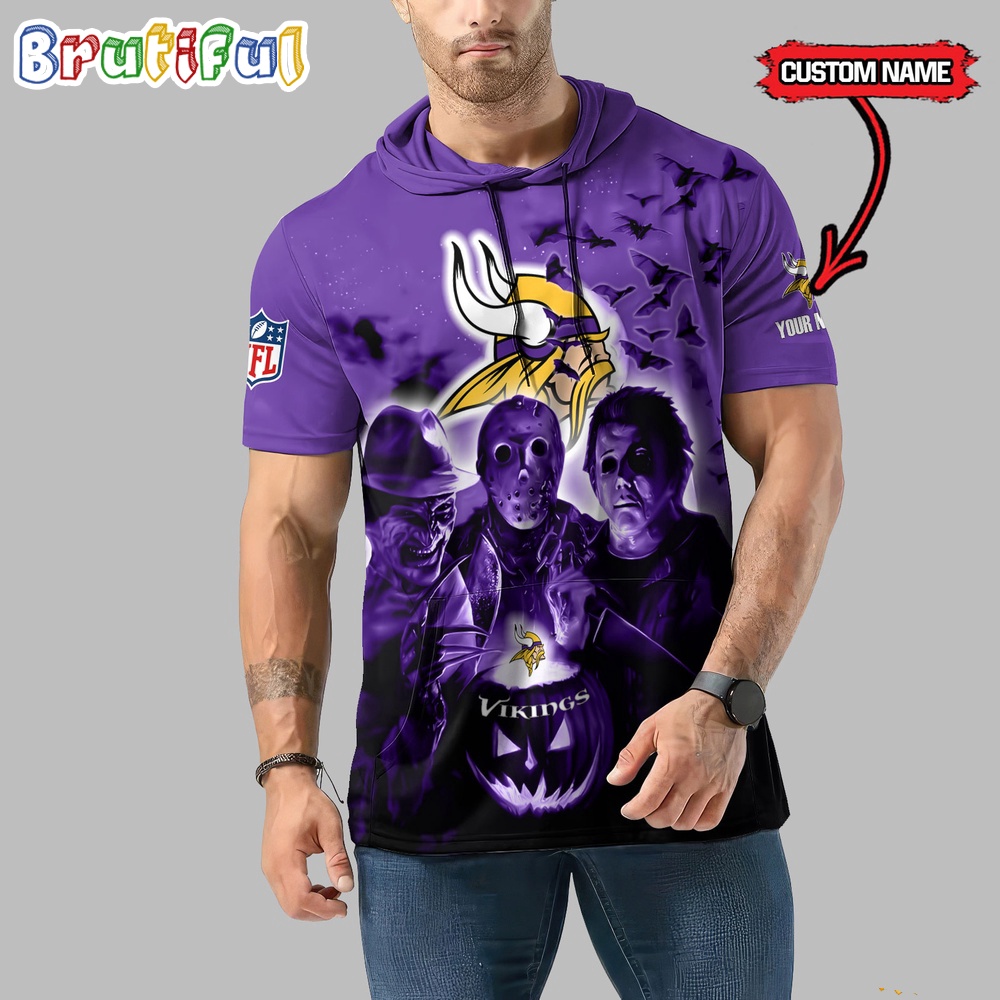 NFL Minnesota Vikings Horror Characters Essential Halloween Sleeveless Hoodie