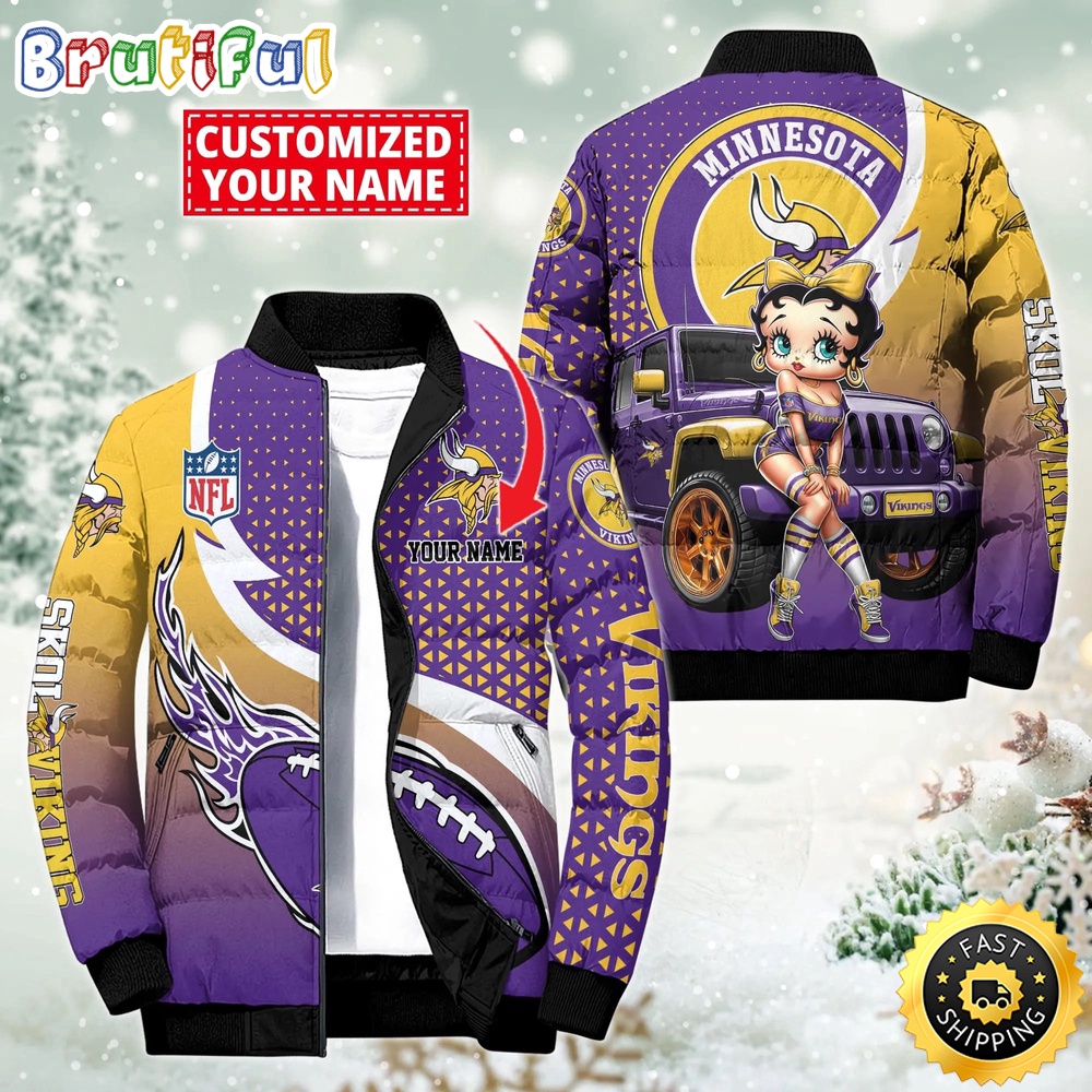 NFL Minnesota Vikings Puffer Jacket Betty Boop Custom Jacket