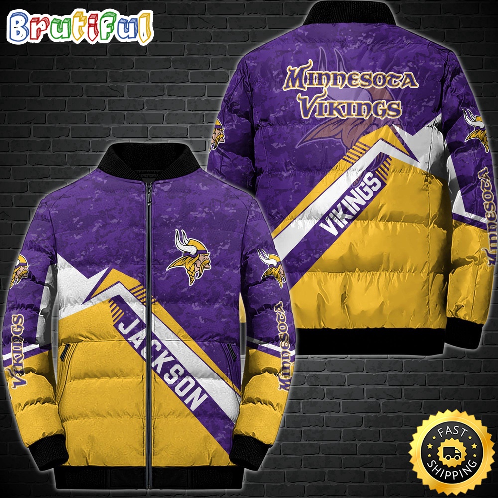 NFL Minnesota Vikings Puffer Jacket Customized Sport Down Jacket
