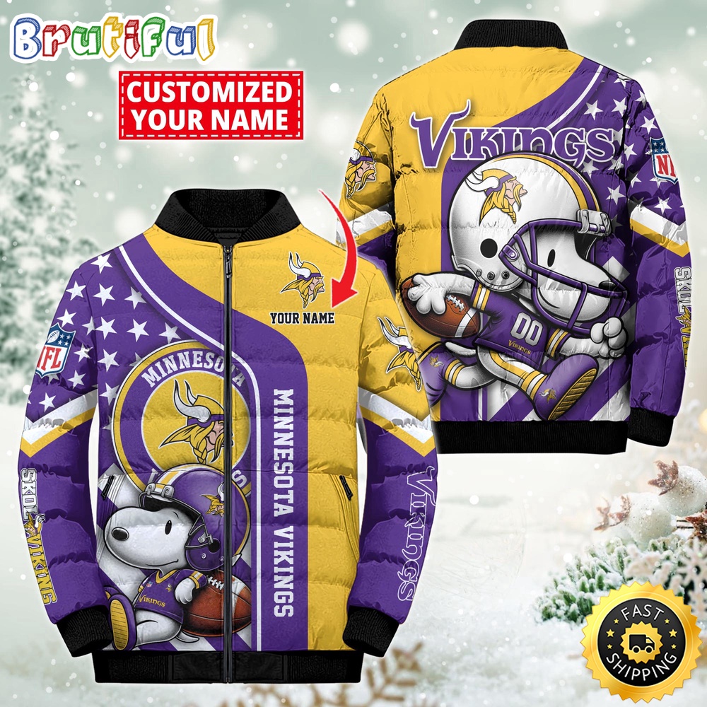 NFL Minnesota Vikings Puffer Jacket Snooby Customized Jacket