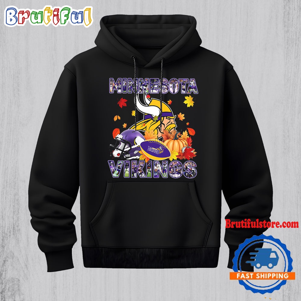 NFL Minnesota Vikings Team Player Graphics Autumn Hoodie Shirt