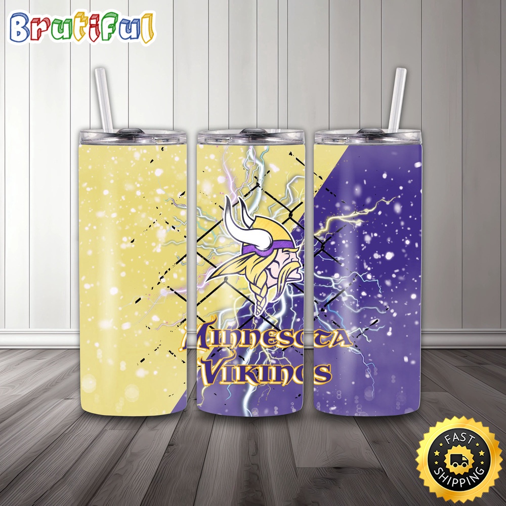 NFL Minnesota Vikings Tumbler Logo And Team Skinny Tumbler