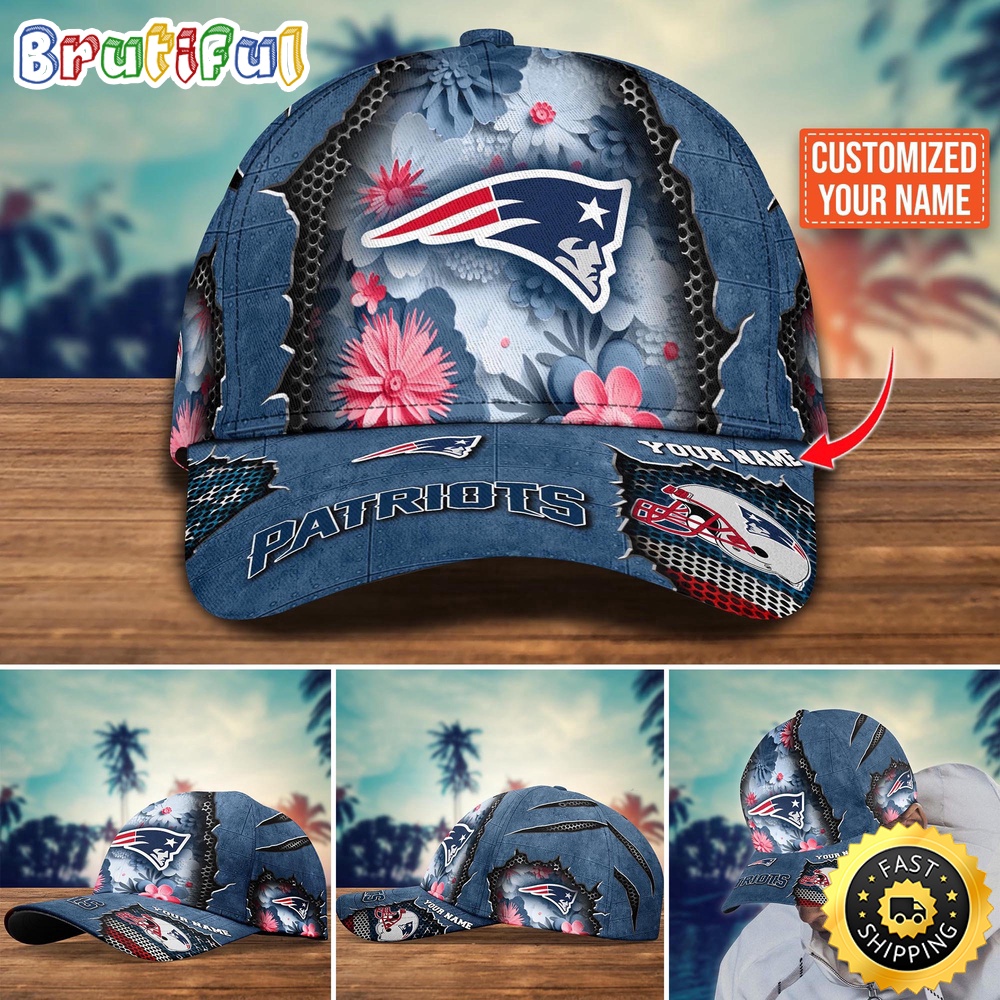NFL New England Patriots Baseball Cap Flag Flower Trending Custom Cap