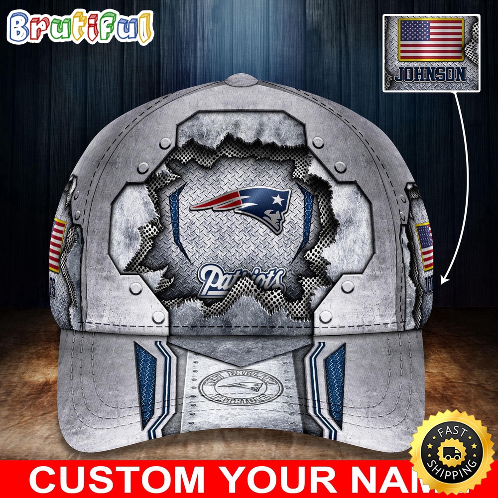 NFL New England Patriots Baseball Cap Silver Metalic Pattern Cap