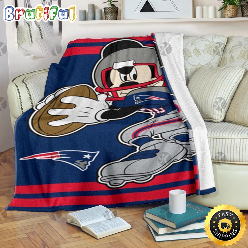NFL New England Patriots Blanket Mickey Mouse Blanket For Fan