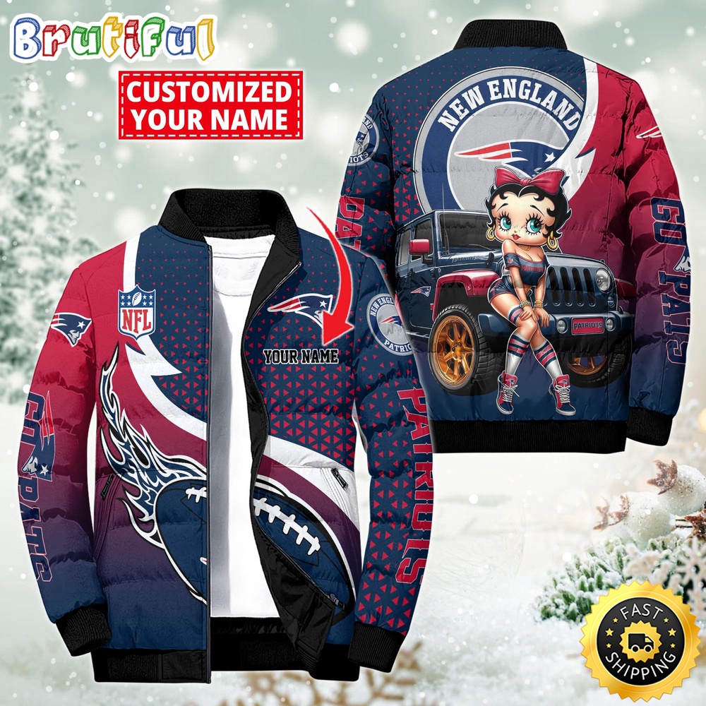 NFL New England Patriots Puffer Jacket Betty Boop Custom Jacket