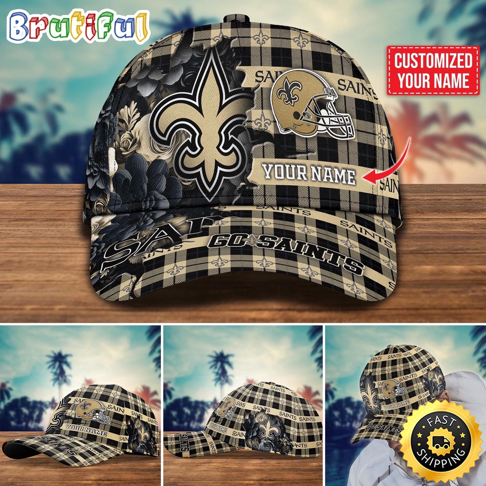 NFL New Orleans Saints Baseball Cap Flower Trending Custom Cap