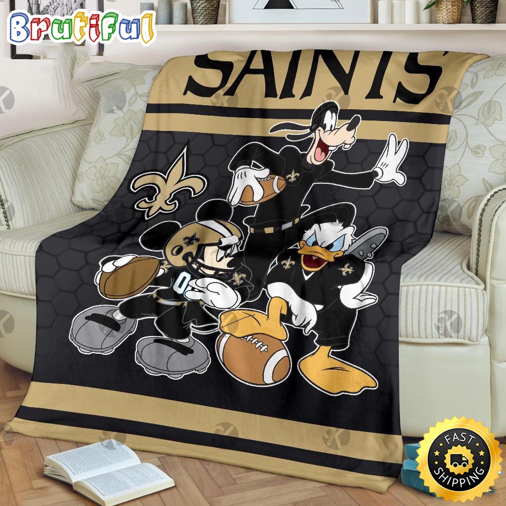 NFL New Orleans Saints Blanket Mickey Mouse Blanket
