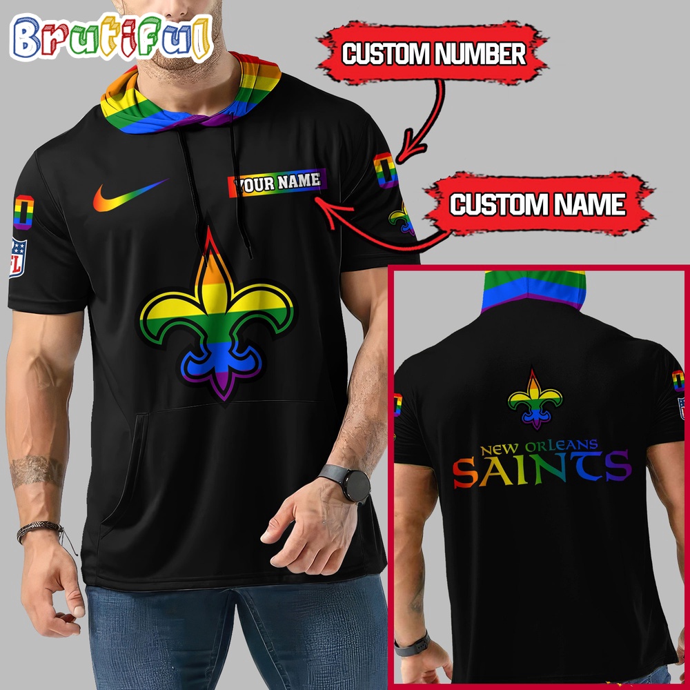 NFL New Orleans Saints LGBT Workout Hoodie Tank Tops Custom LGBT Pride Shirt